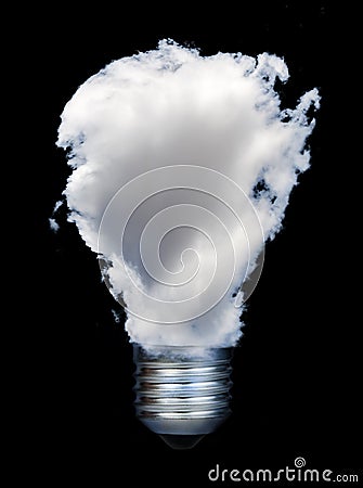 Lamp made â€‹â€‹of clouds Stock Photo